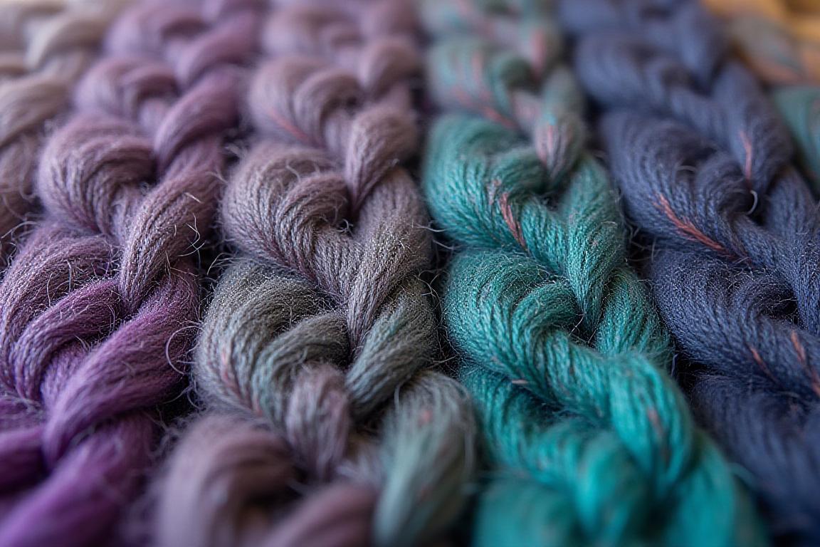 Close up of intricate weaving patterns on a loom